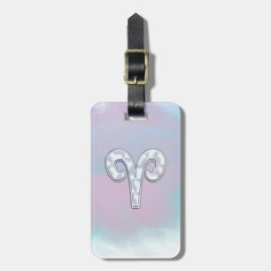 Modern Mor i Pearl Stil Aries Zodiac Symbol Bagagebricka