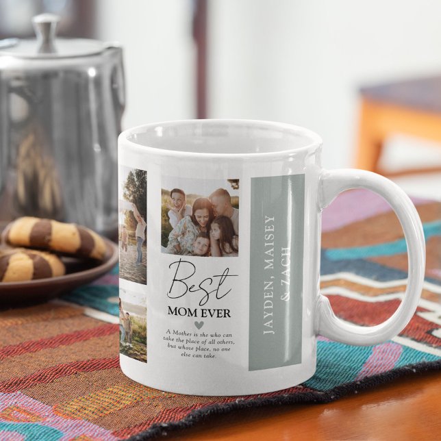 Modern Mor Photo Grid Keepsaké Gift Kaffemugg (Skapare uppladdad)