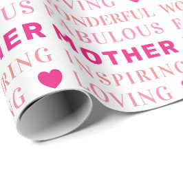 Modern Mor Typography Hjärta Presentpapper