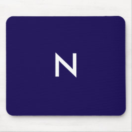 Modern Mörk blått minimal Monogram - första början Musmatta