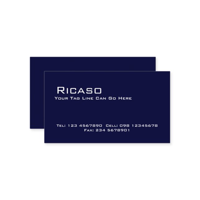 Modern mörk - blått och vit visitkort (Fram/Back In Situ)
