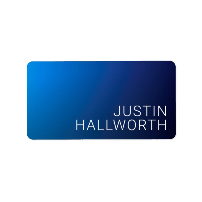 Modern Mörk blått övertoning och minimal redigerba Adressetikett (Framsidan)