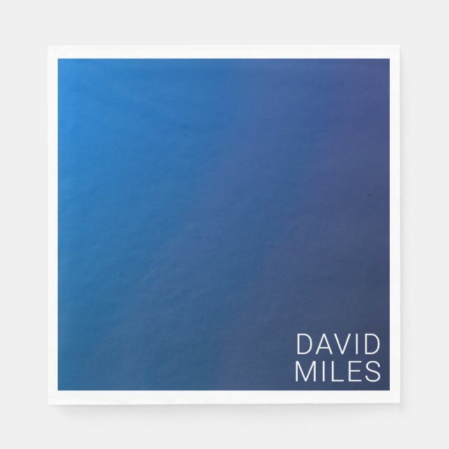 Modern Mörk blått övertoning och minimal redigerba Pappersservett (Framsidan)