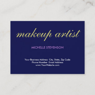 Modern Mörk blått Snyggt - oformaterad makeup-arti Visitkort