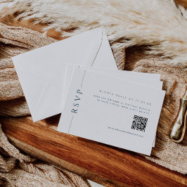 Modern Mörk blått svarskort med QR-kod Tilläggskort