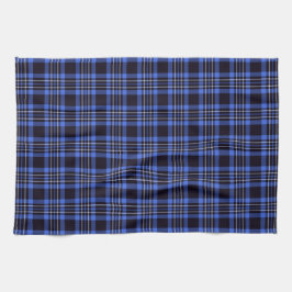 Modern Mörk blått Tartan Play Mönster Kökshandduk