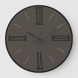 Modern Mörk Brown med svart trim Stor Klocka