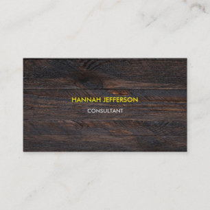 Modern Mörk Brown Wood-minimalistisk Professionell Visitkort