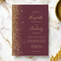 Modern mörk burgunderguld falsk glitterbröllop