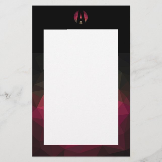 Modern mörk färg ombre ram-stationär i brevpapper (Framsida)