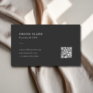 Modern Mörk för minimal QR-Professionell Visitkort