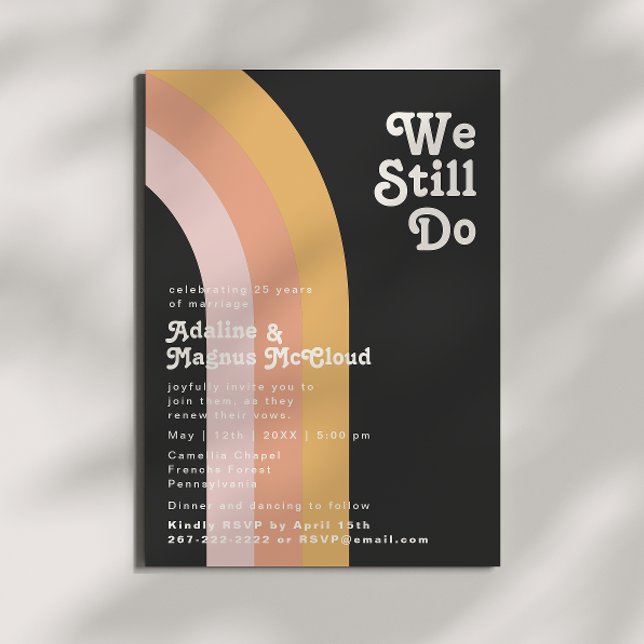 Modern Mörk för regn i Retro, vi fortsätter fortfa Inbjudningar (Skapare uppladdad)