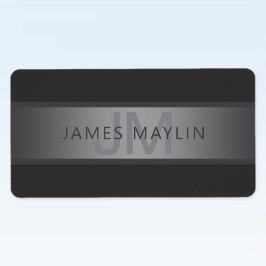 Modern Mörk Grått Gradient Namn eller Business Nam Adressetikett