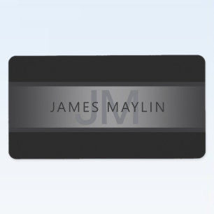 Modern Mörk Grått Gradient Namn eller Business Nam Adressetikett