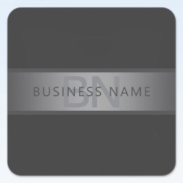 Modern Mörk Grått Gradient Namn eller Business Nam Fyrkantigt Klistermärke