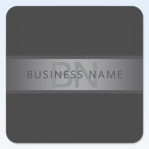 Modern Mörk Grått Gradient Namn eller Business Nam Fyrkantigt Klistermärke