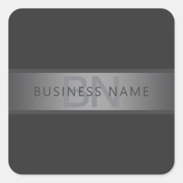 Modern Mörk Grått Gradient Namn eller Business Nam Fyrkantigt Klistermärke
