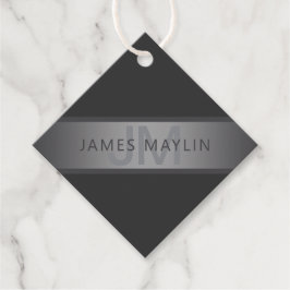 Modern Mörk Grått Gradient Namn eller Business Nam Gåvor Etiketter