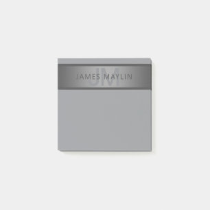 Modern Mörk Grått Gradient Namn eller Business Nam Post-it Block