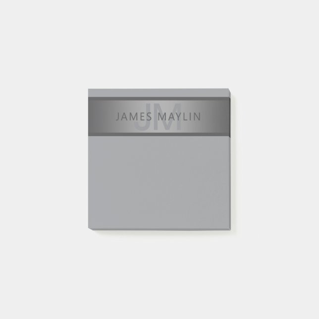 Modern Mörk Grått Gradient Namn eller Business Nam Post-it Block (Framsida)