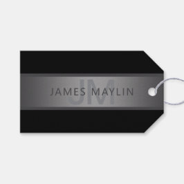 Modern Mörk Grått Gradient Namn eller Business Nam Presentetikett