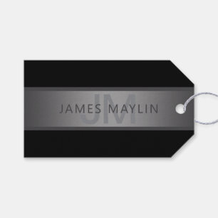 Modern Mörk Grått Gradient Namn eller Business Nam Presentetikett