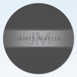 Modern Mörk Grått Gradient Namn eller Business Nam Runt Klistermärke