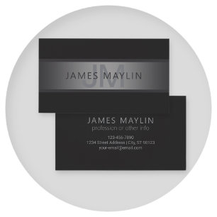 Modern Mörk Grått Gradient Namn eller Business Nam Visitkort