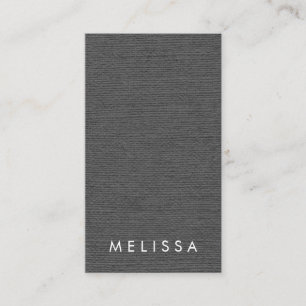Modern mörk grått linen lodrät minimalist visitkort