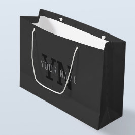 Modern Mörk Grått Monogrammed Namn (eller annan te