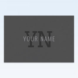 Modern Mörk Grått Monogrammed Namn (eller annan te Mat Etiketter