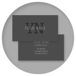 Modern Mörk Grått Monogrammed Namn (eller annan te Visitkort