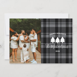 Modern Mörk-Grått och svart foto Julkort