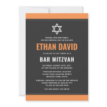 Modern mörk grått orange gräns pub mitzvah