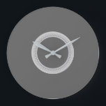 Modern Mörk Grått Stor Klocka<br><div class="desc">Modern mörk grått-väggklocka med ljus grått-geometrisk cirkel mönster.</div>