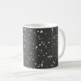 Modern Mörk Grått Terrazzo Kaffemugg