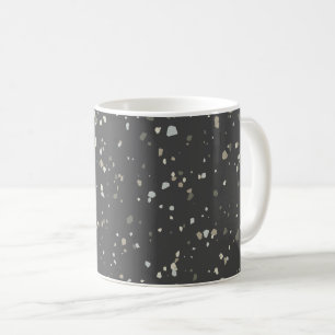 Modern Mörk Grått Terrazzo Kaffemugg
