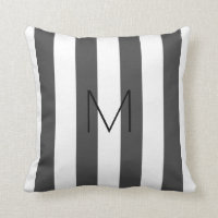 Modern mörk grått vit rand monogrammat