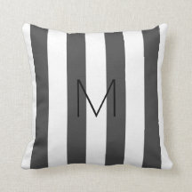 Modern mörk grått vit rand monogrammat