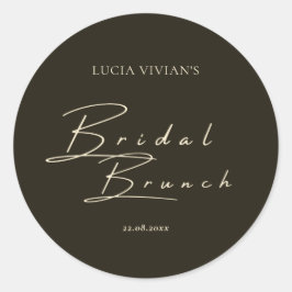 Modern Mörk Grön Typografi Och Kalligrafi Runt Klistermärke