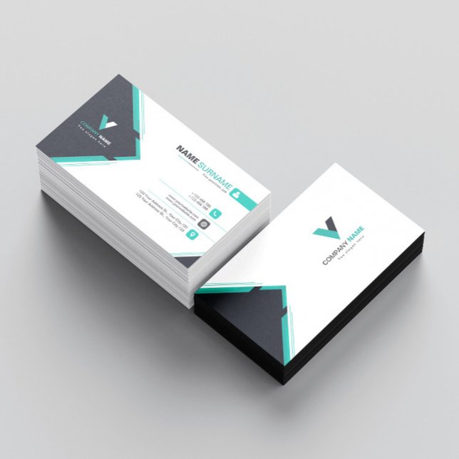 Modern Mörk grönt Visitkort (Skapare uppladdad)