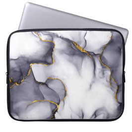 Modern Mörk-Guld Marble Background Laptop sleeve