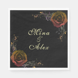Modern Mörk Hösten Ro Goth Bröllop Pappersservett