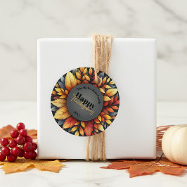 Modern Mörk Höstlig Thanksgiving Gåvor Etiketter