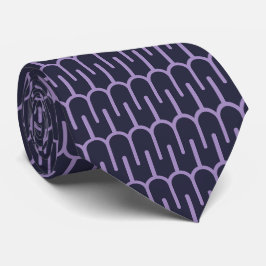 Modern Mörk Lila Geometrisk Design Halsduk Slips