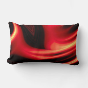 Modern Mörk Red Black Färg Abstrakt Lumbarkudde