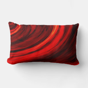 Modern Mörk Red Brown Färg Abstrakt Lumbarkudde