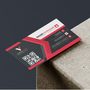 Modern Mörk Red Elegant Visitkort