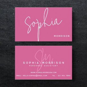 Modern Mörk Rosa Monogram-Professionell Visitkort