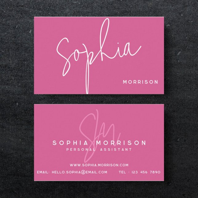 Modern Mörk Rosa Monogram-Professionell Visitkort (Skapare uppladdad)